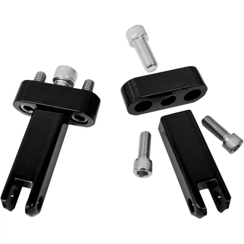 Drag Black Passenger Floorboard to Peg Conversion Mounts Harley Touring FLH/T