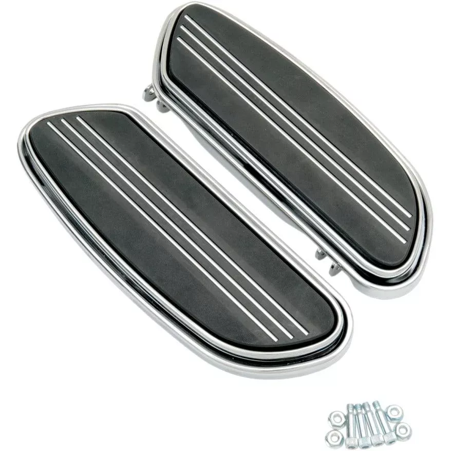 Drag Chrome Sweeper Swept Streamliner Driver Floorboards Harley FLH/T FL Softail