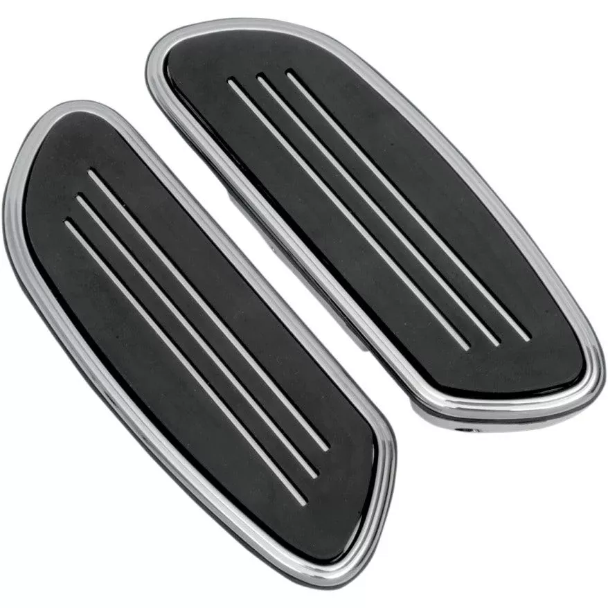 Drag Chrome Sweeper Swept Streamliner Passenger Floorboards Harley FL & Softail