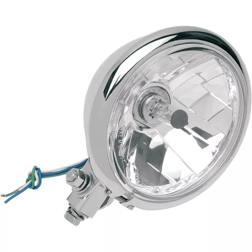 Drag Specialties 5-3/4" Diamond-Style Bottom-Mount Headlight Chrome (2001-0099)