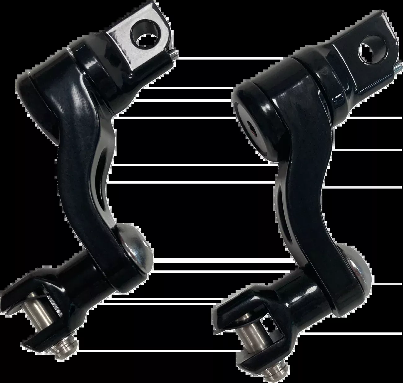 Drag Specialties Black Adjustable Passenger Foot Peg Mounts for Harley Davidson