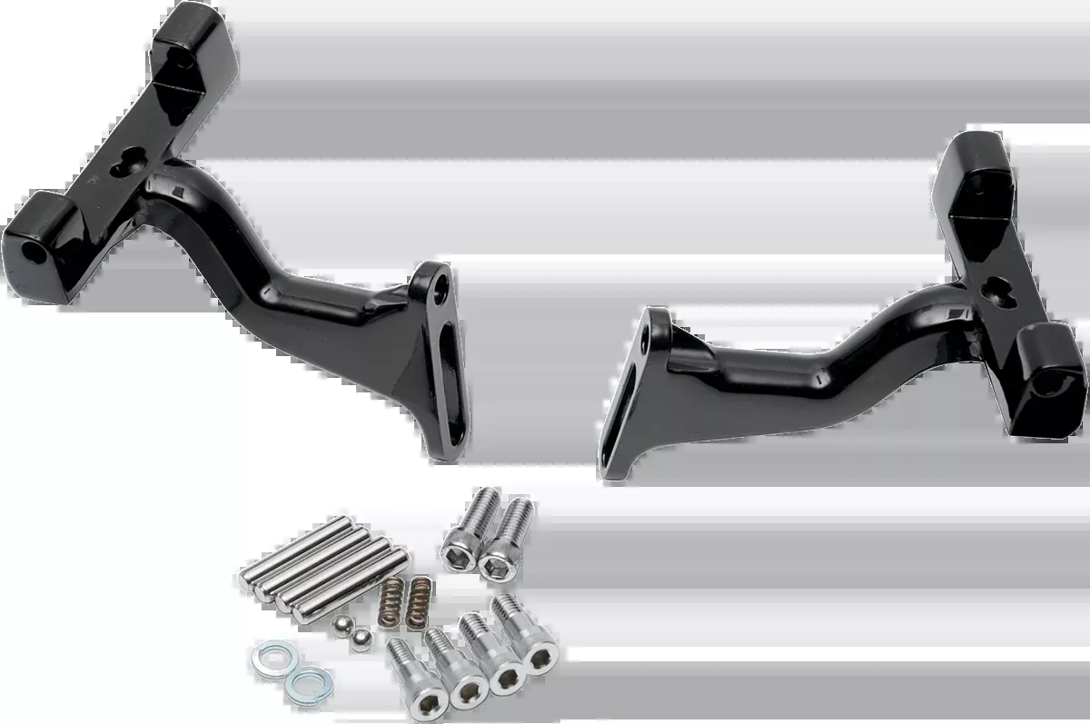 Drag Specialties Black Raised Passenger Floorboard Mounts 1993-26 Harley Touring