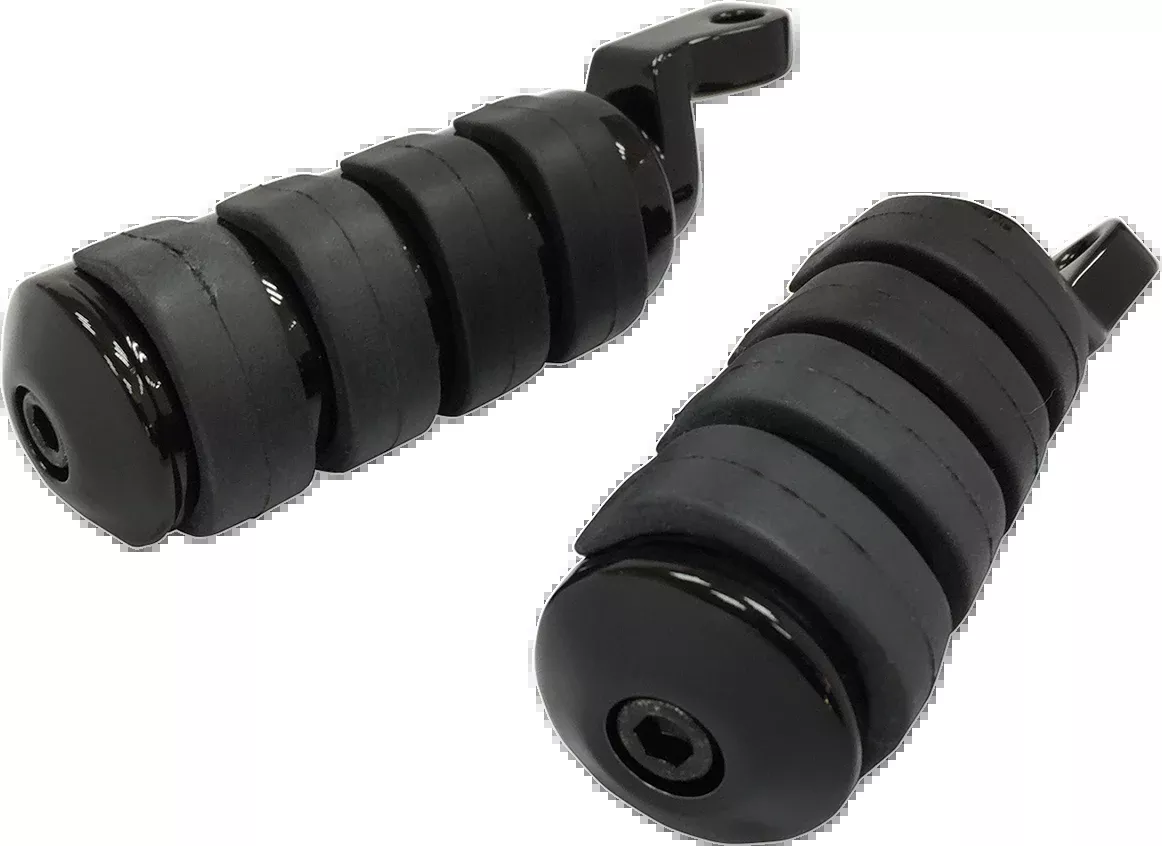 Drag Specialties Black Soft Ride Folding Footpegs for 2007-2022 Harley Softail
