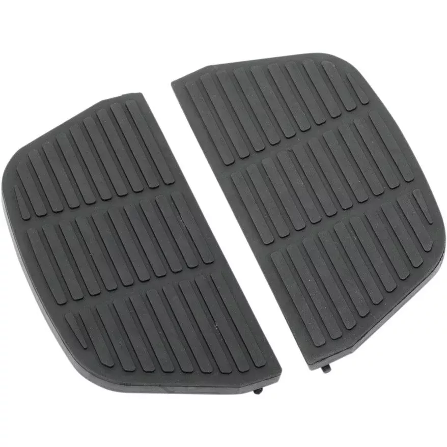 Drag Specialties Black Traditional D Shaped Passenger Floorboard Inserts Harley 06-14