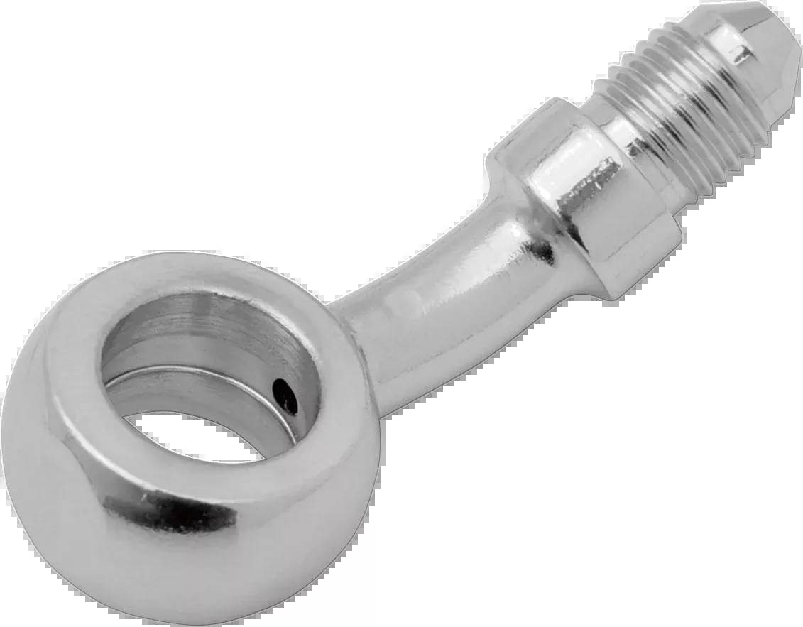 Drag Specialties Chrome 12mm 35 Degree Brake Line Banjo Fitting -3 AN Male
