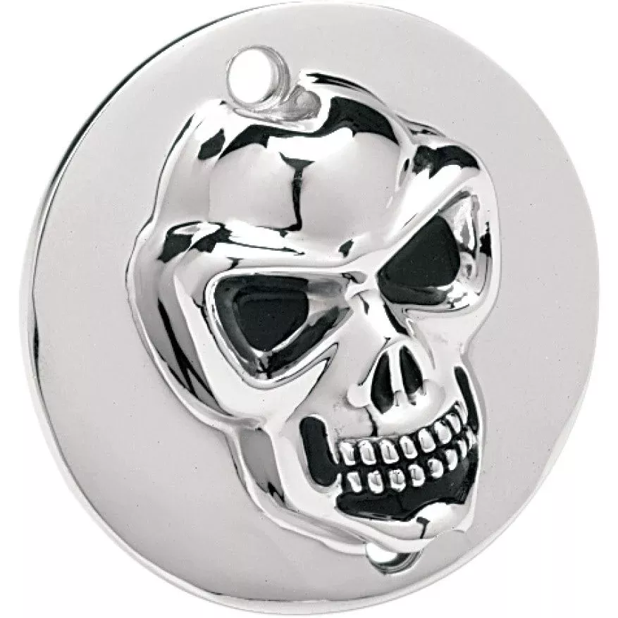 Drag Specialties Chrome 3D Skull Points Ignition Cover Harley XL 86-03