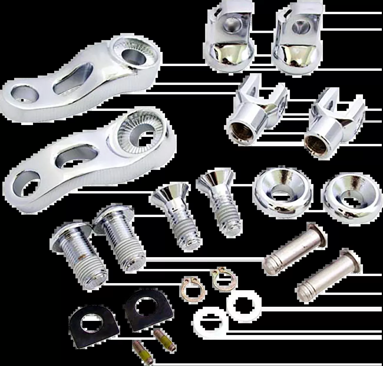 Drag Specialties Chrome Adjustable Passenger Foot Peg Mounts for Harley Davidson