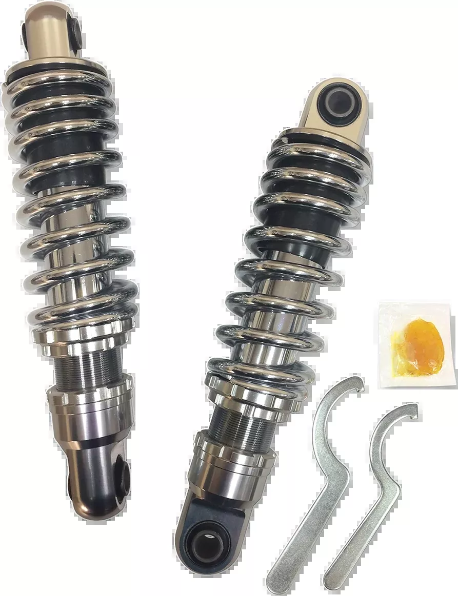 Drag Specialties Chrome Premium 10.5" Rear Shocks 1991-2017 Harley Dyna Models