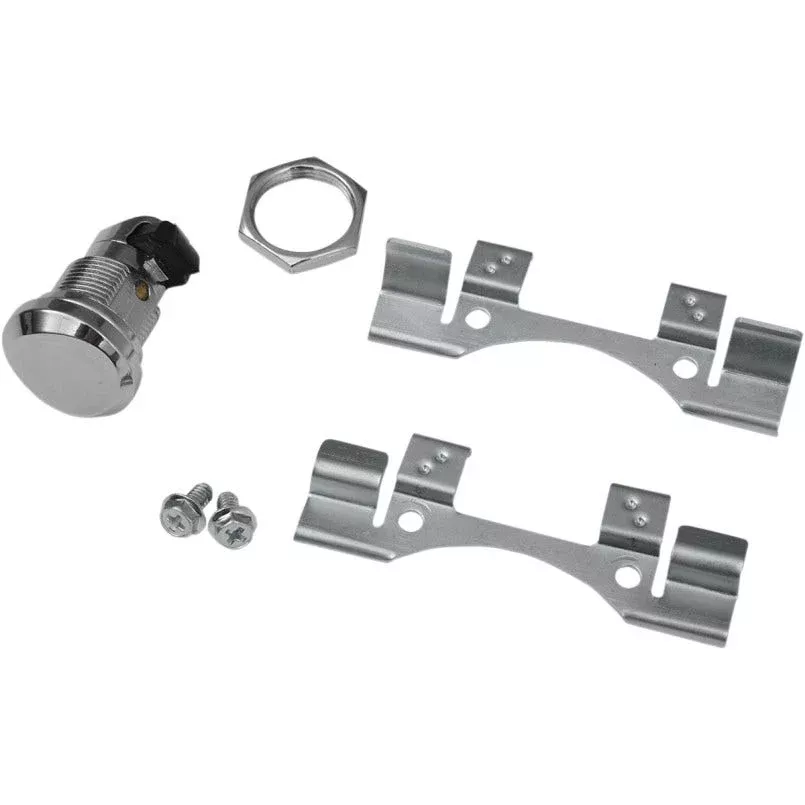 Drag Specialties Chrome Push Button Fuel Door Latch Kit Harley Touring 92-16