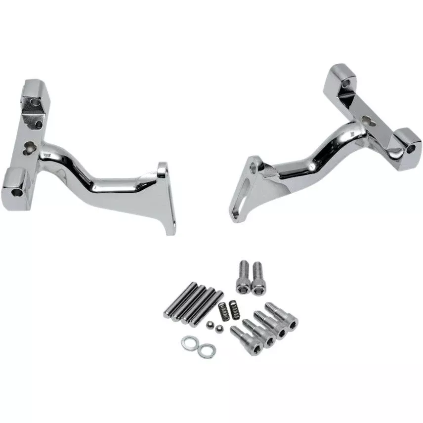 Drag Specialties Chrome Raised Passenger Floorboard Mounts Harley 93-17