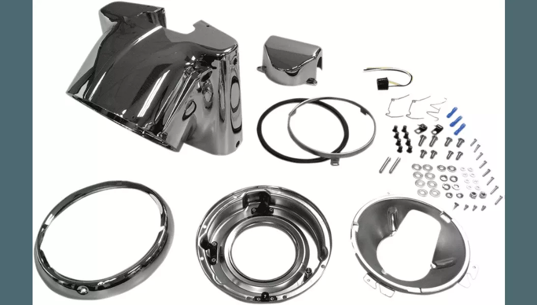 Drag Specialties Headlight Nacelle Kit for '00-17 Harley Davidson FLS/FLST/FLSTC, '00-06 FLSTF/FLSTFB Softail Models (Select Finish)
