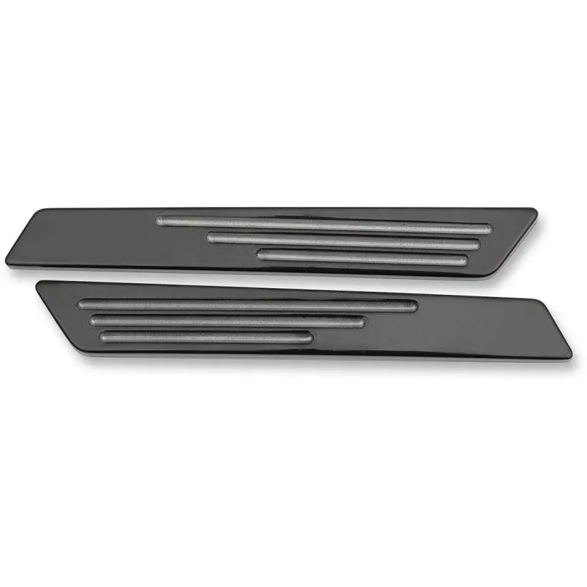 Drag Specialties Hotop Designs Black Saddlebag Hinge Latch Inserts for Harley 14-19