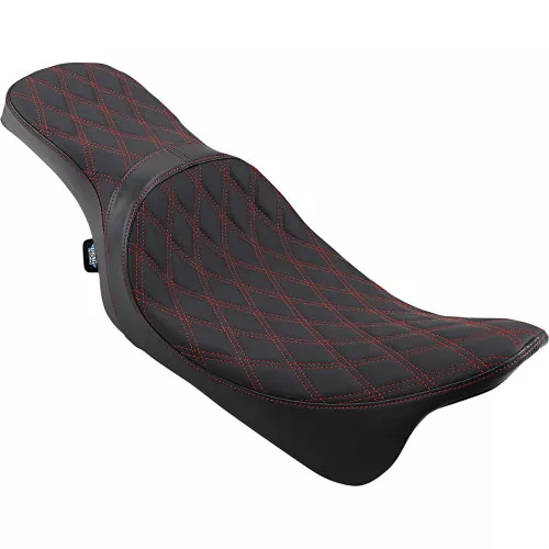 Drag Specialties Predator 2-Up Seat for 2008-2023 Harley Touring - Red Double Diamond Stitch