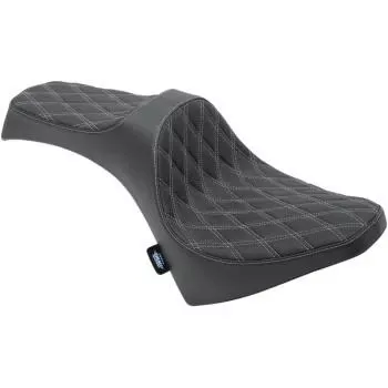 Drag Specialties Predator III Seat for '15-24 Indian Scout - Double Diamond, Silver Thread