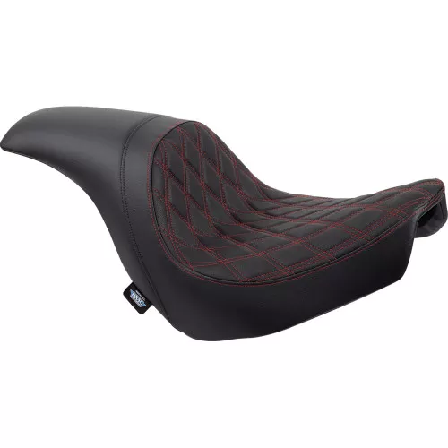 Drag Specialties Predator Seat for 2018-2024 Harley Softail FXLR/FXLRST/FLSB - Red Double Diamond