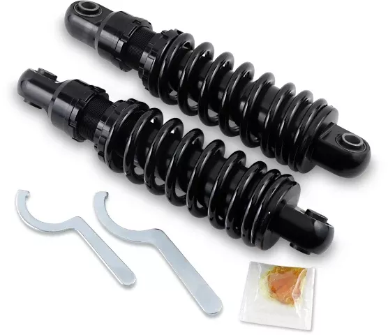 Drag Specialties Premium 10.5" Black Rear Shocks 1991-2017 Harley Dyna Models