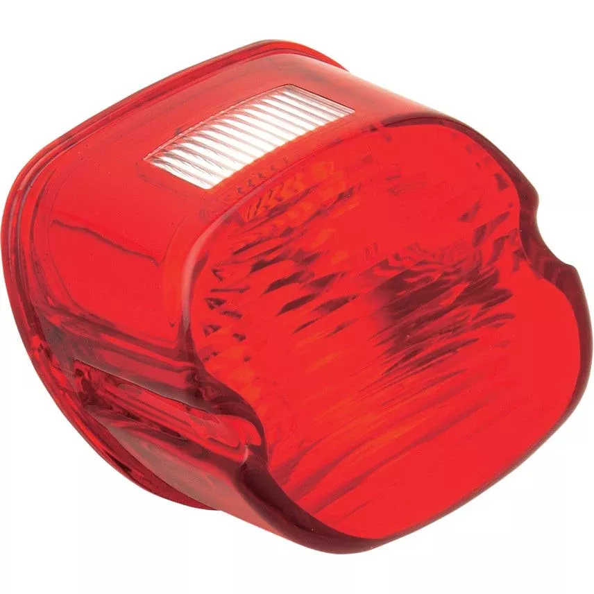 Drag Specialties Red Laydown Taillight Lens With Top Tag Window for Harley 84-98