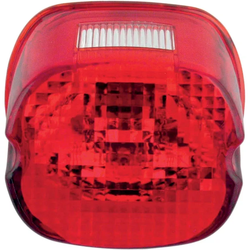 Drag Specialties Red Laydown Taillight Lens With Top Tag Window for Harley 99-03