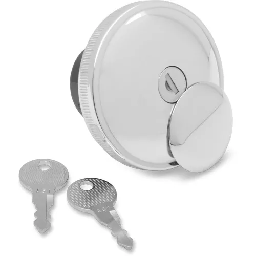 Drag Specialties Screw-In Locking Gas Cap for 1984-1996 Harley - Chrome