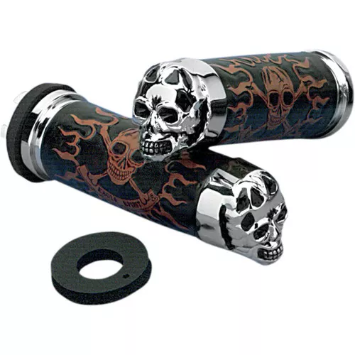 Drag Specialties Skull Black Eyes Handlebar Grips (DS-243255)