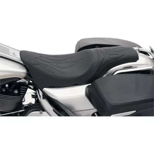 Drag Specialties Solar-Reflective Predator Seat for 1997-2007 Harley FLHR & FLHX - Flame Stitch