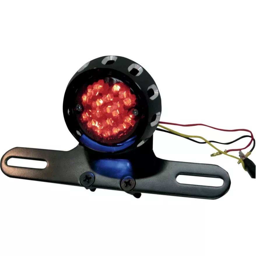 Drag Speciaties Custom Bobber LED Black Taillight & License Plate Mount