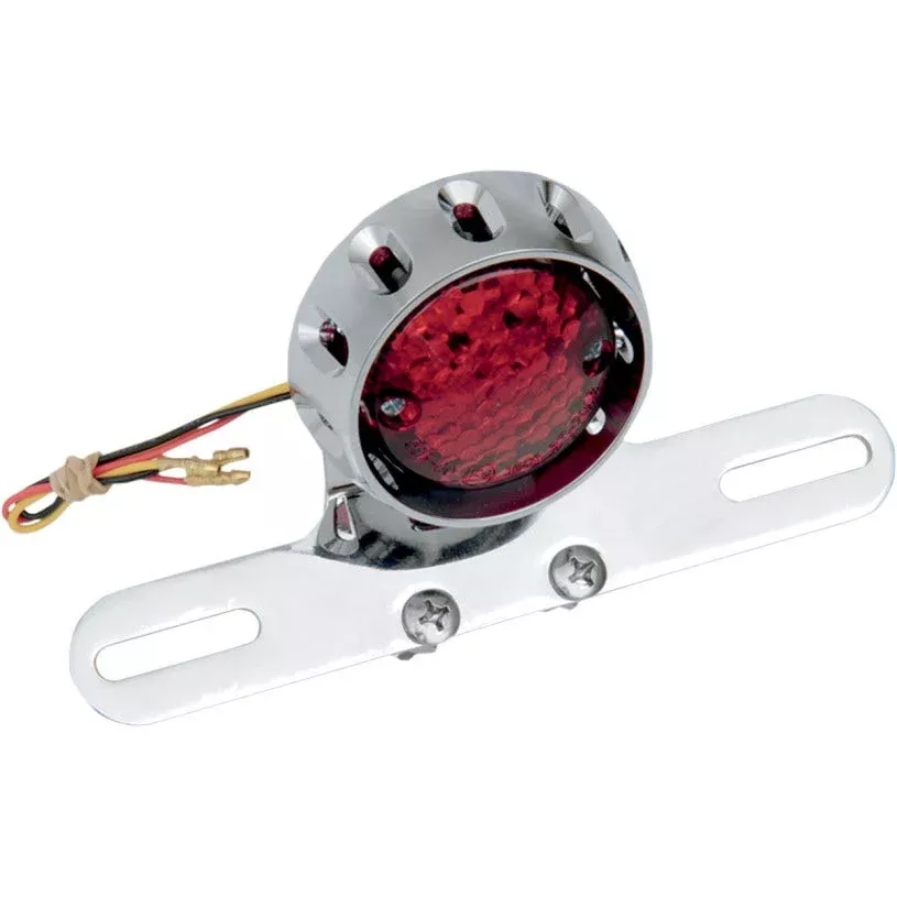 Drag Speciaties Custom Bobber LED Chrome Taillight & License Plate Mount