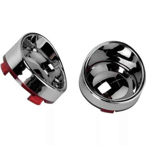 Drag Visor Bezel Red/Mirror Lens Deuce Bullet Turn Signals for Harley