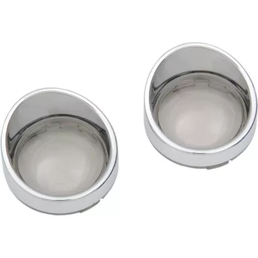 Drag Visor Bezel Smoke Mirror Lens Deuce Bullet Style Turn Signals for Harley