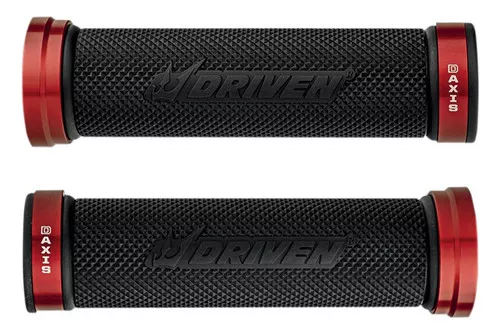 Driven D-Axis Handlebar Grips - 7/8" Bars - Black/Red Collars (DXG-RD)