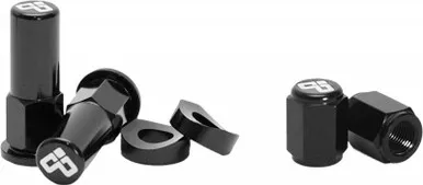 Dubya Rim Lock Nut & Valve Cap Kit Black - 68-051B