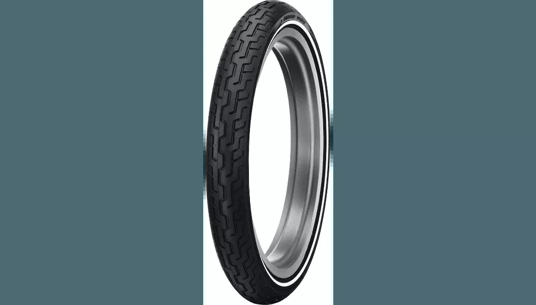 Dunlop Harley Davidson Tire - D402 - Front - MH90-21 - Narrow Whitewall - 54H