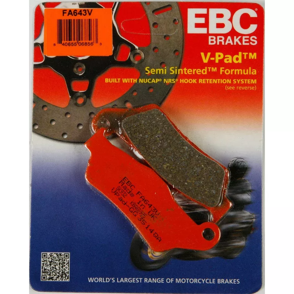 EBC 1 Pair V-Pad Semi-Sintered Touring Brake Pads MPN FA643V