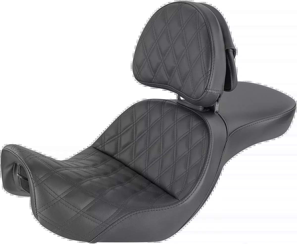 Explorer Seat - With Backrest - Lattice Stitched - Black - FXD