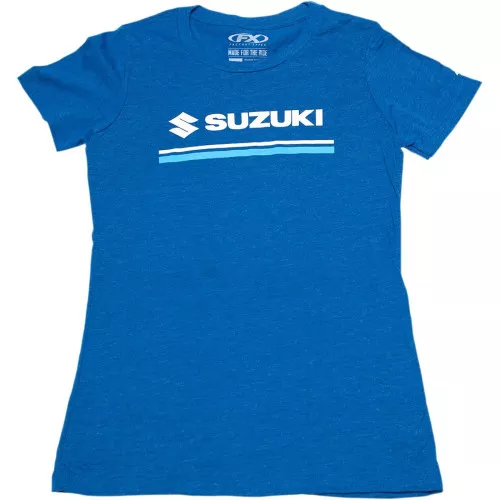 Factory Effex Suzuki Stripes Womens Short Sleeve T-Shirt