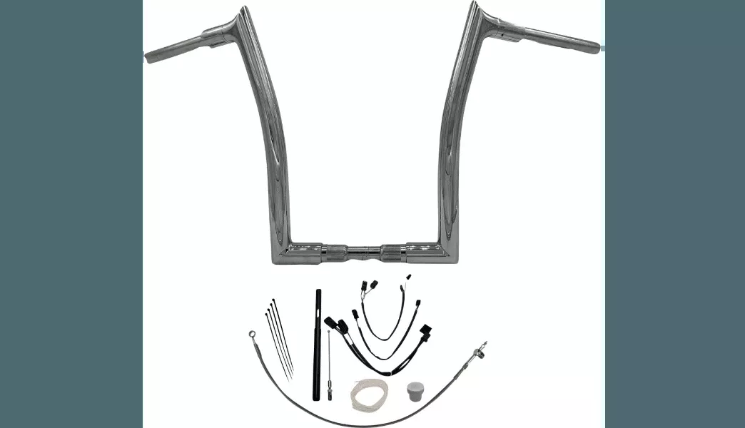 Fat Bagger's 1-1/2" EZ Install Pointed Top Handlebar Kit for '21-22 Harley Davidson Road King Special FLHRXS - 14" Chrome