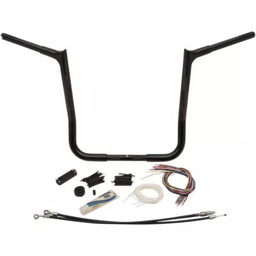 Fat Baggers 1-1/4" EZ Install Pointed Top 16" Handlebar Kit for 2008-2013 Harley Touring - Black