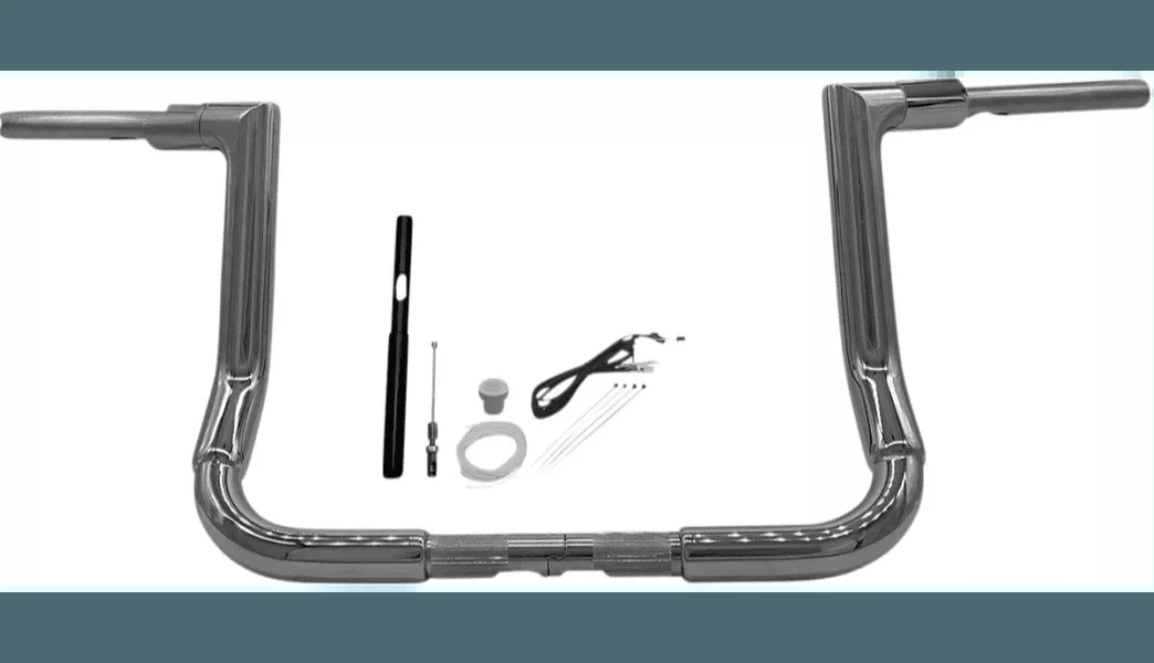 Fat Baggers 1.5" Flat Top EZ Install Handlebar Kit for '21-22 FLH Models - 12" Chrome