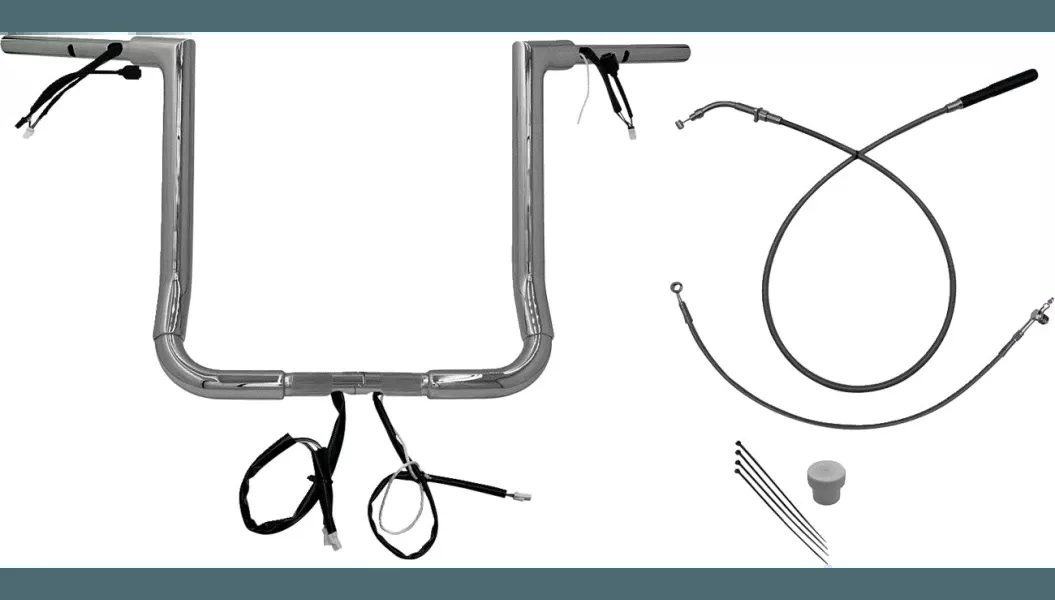 Fat Baggers 1.5" Flat Top EZ Install Wired Handlebar Kit for '24-Up Harley Davidson Street Glide and '23-25 CVO FLHXSE Models 16" (Choose Finish)