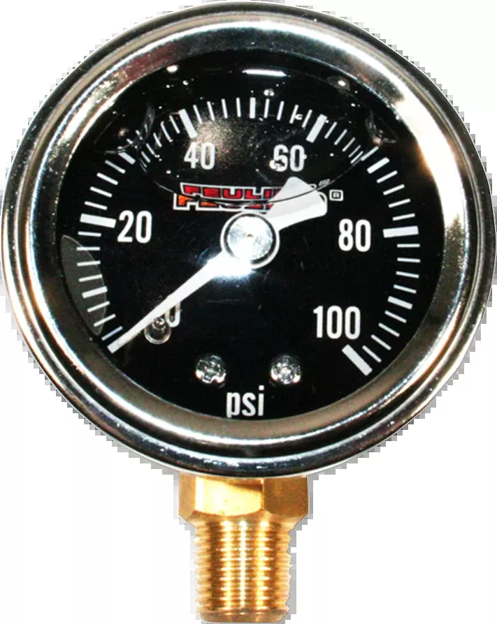 Feuling Liquid Filled Oil Pressure Gauge - 1.5" Dial - 1/8" Bottom Port - Black Face - 9041