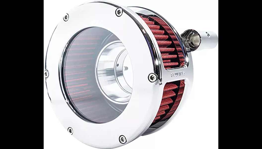 Feuling Oil Pump Corp. BA Air Cleaner Kit – Chrome/Clear with Red Filter – ’08-’17 Dyna/Softail/Touring – 5458