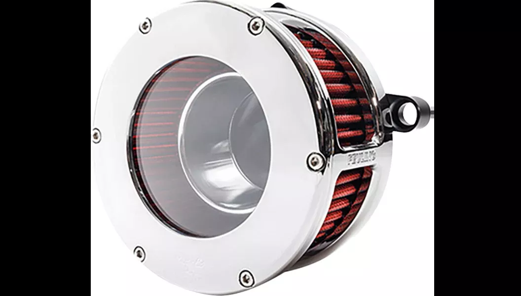 Feuling Oil Pump Corp. BA Air Cleaner Kit – Chrome/Clear with Red Filter – M8 – 5478