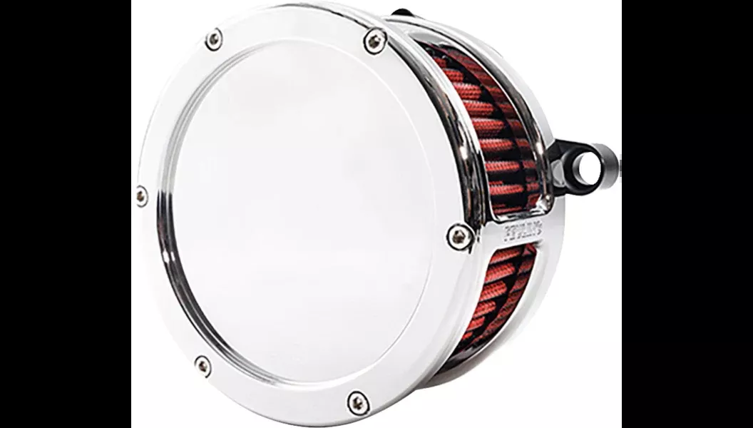 Feuling Oil Pump Corp. BA Air Cleaner Kit – Chrome with Red Filter – M8 – 5477