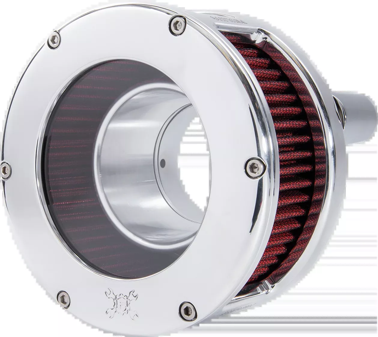 Feuling OIL PUMP CORP. BA Series Air Cleaner Kit - Chrome - M8 - Red Filter - 5438