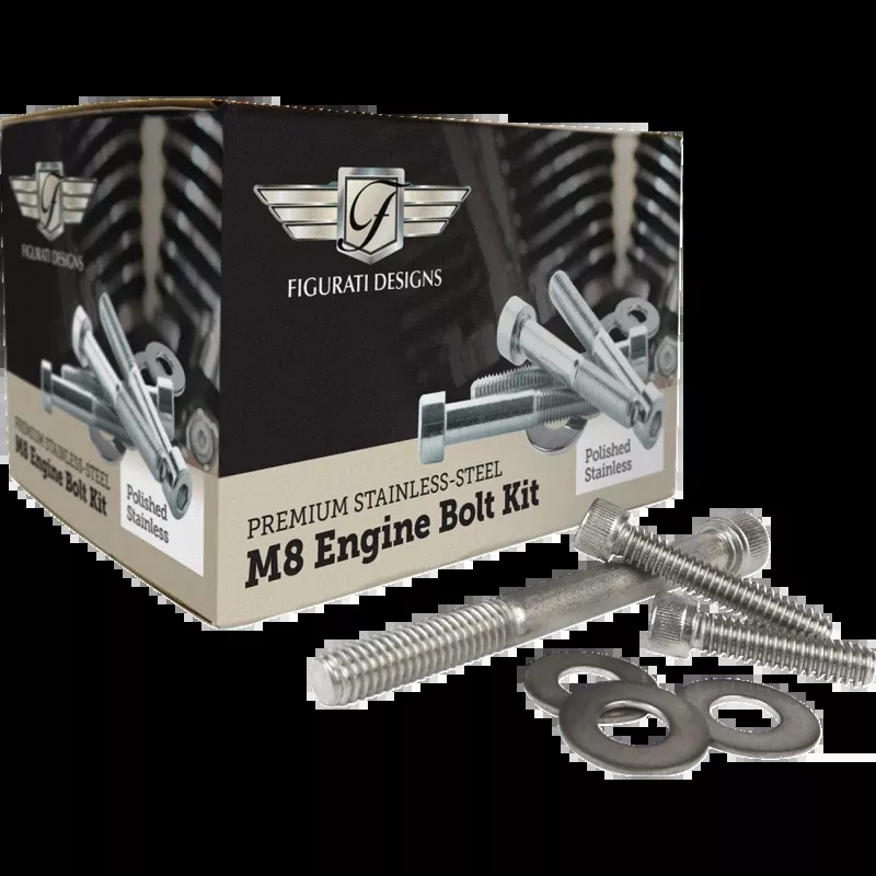 FIGURATI DESIGNS POLISHED ENGINE BOLT KITS HARLEY DAVIDSON M8 17-25