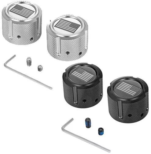 Figurati Designs Stainless Steel Front Axle Nut Cover - American Flag Contrast Cut