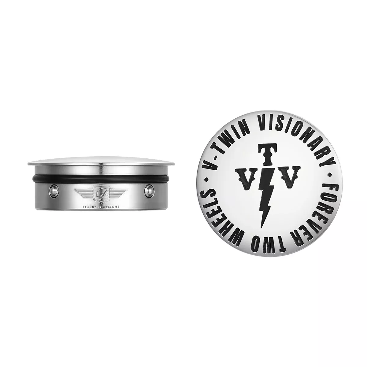 Figurati Designs X VTV Harley-Davidson Stainless-Steel / Black Custom Swing Arm Covers