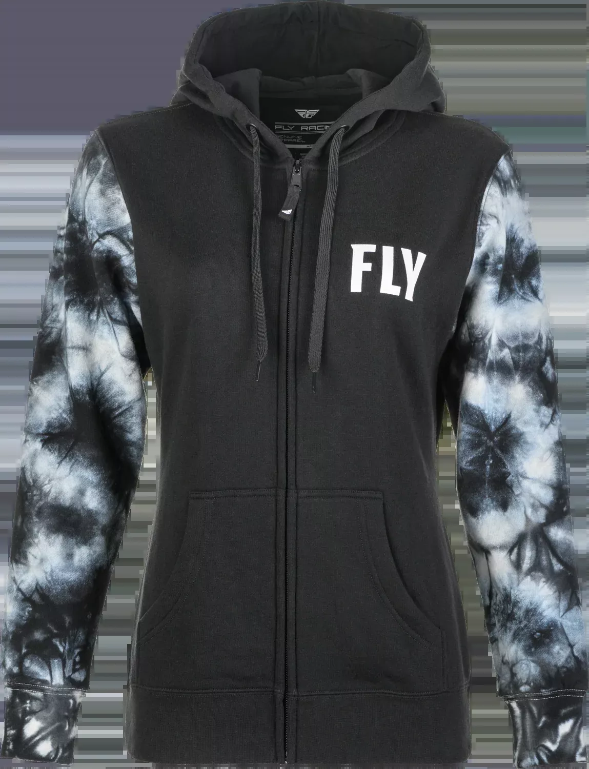 Fly Racing Women’S Fly Tie-Dye Zip Up Hoodie Black/Grey Md-358-0070M