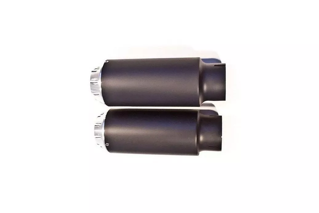 ForceWinder VRSC StreetFighter Mufflers Chrome Short Bullets with Billet End Cap and Baffle