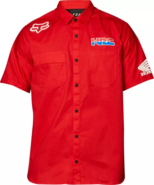 Fox Racing HRC Flexair Mens Short Sleeve Button Up Shirt